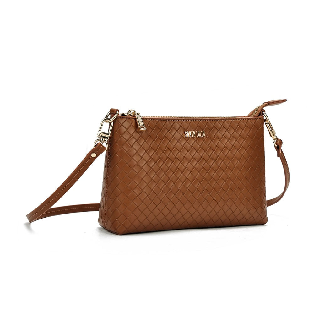 Bolsa Santa Lolla Caramelo Alça Transversal