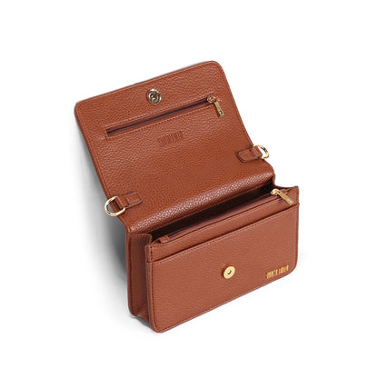 Bolsa Santa Lolla Caramelo Flap Bag Alça Corrente