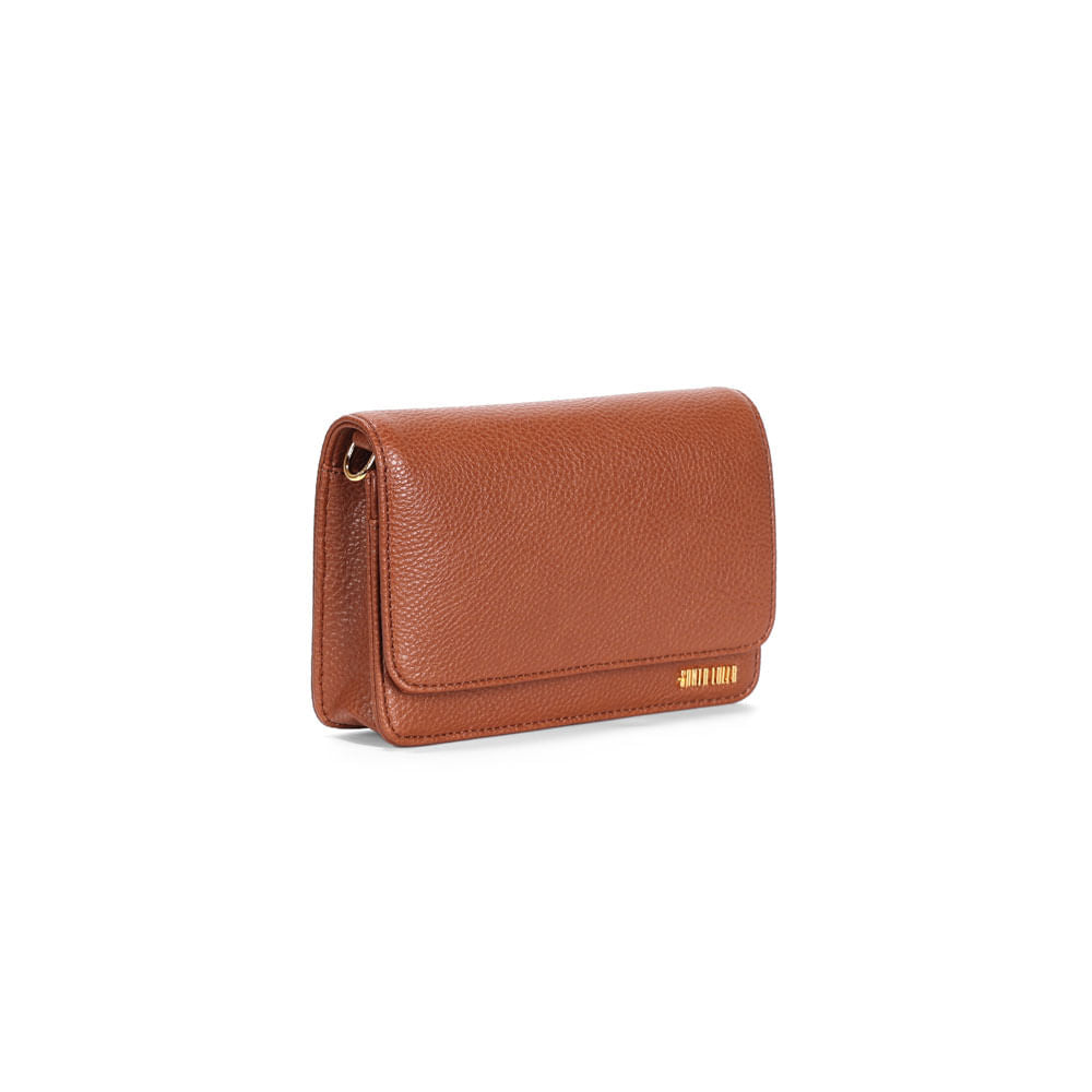 Bolsa Santa Lolla Caramelo Flap Bag Alça Corrente