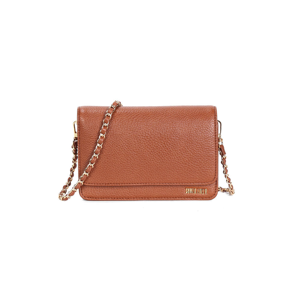 Bolsa Santa Lolla Caramelo Flap Bag Alça Corrente
