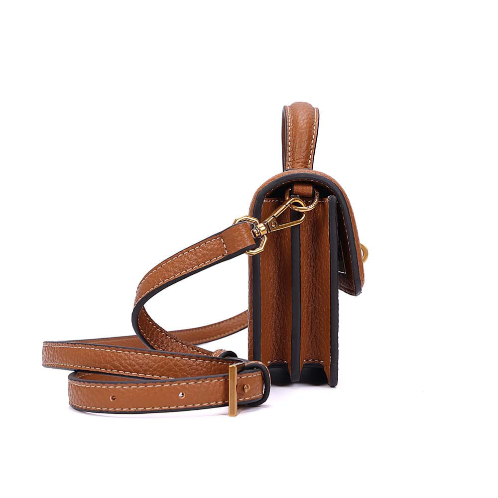 Bolsa Santa Lolla Caramelo Texturizada Alça Dupla