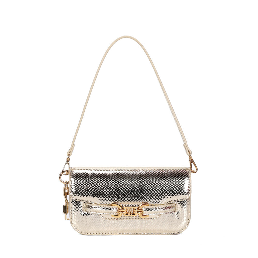 Bolsa Santa Lolla Dourada Metalizada Alça De Ombro