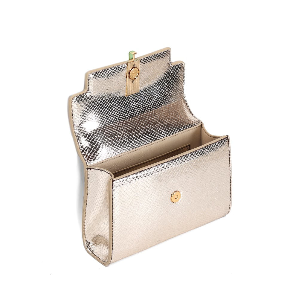 Bolsa Santa Lolla Dourada Metalizada Alça Transversal