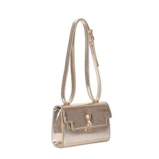 Bolsa Santa Lolla Dourada Metalizada Alça Transversal