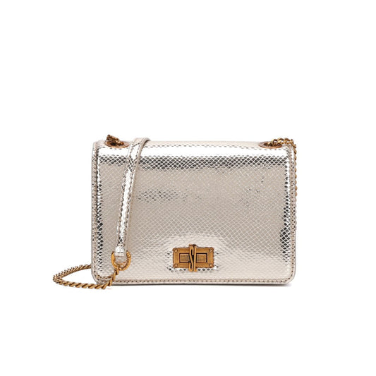 Bolsa Santa Lolla Dourada Metalizada Alça Transversal 