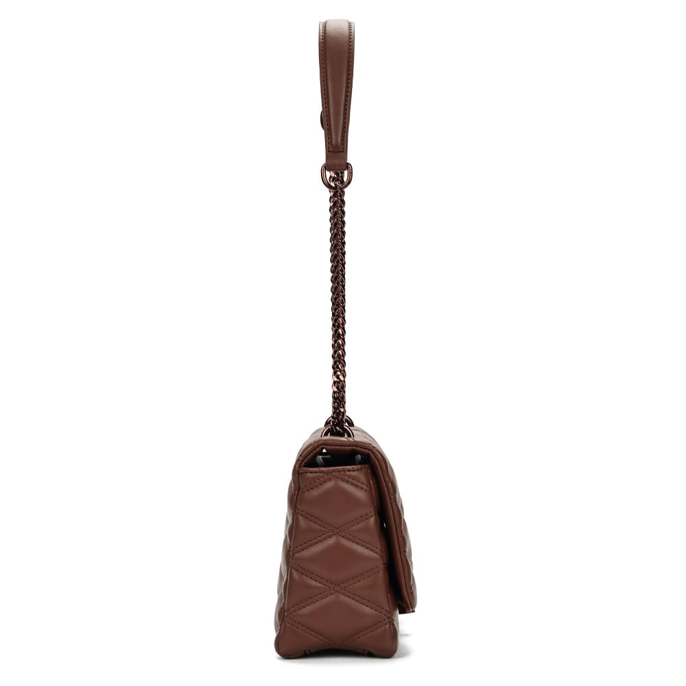 Bolsa Santa Lolla Marrom Alça Corrente Transversal 
