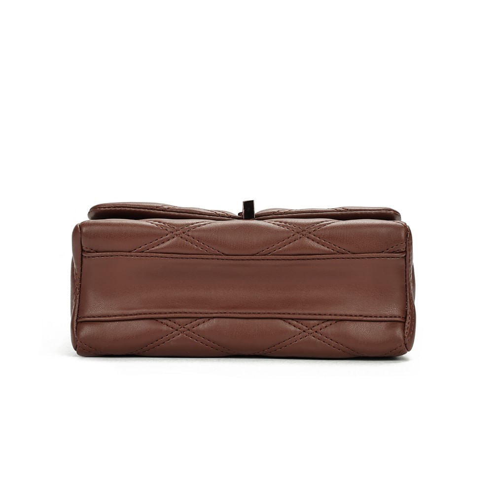 Bolsa Santa Lolla Marrom Alça Corrente Transversal 