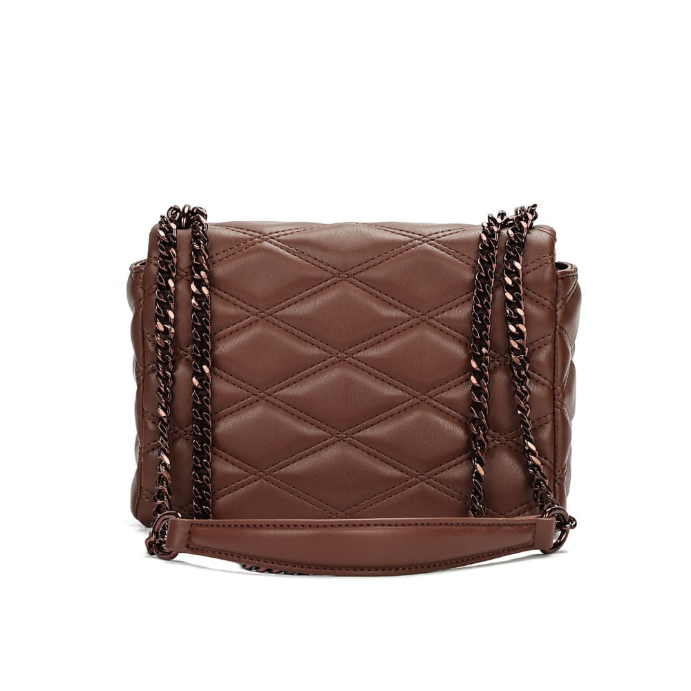 Bolsa Santa Lolla Marrom Alça Corrente Transversal 