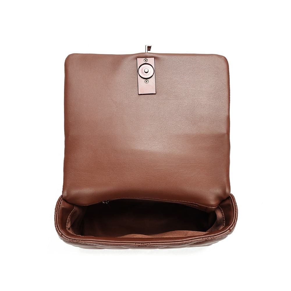 Bolsa Santa Lolla Marrom Alça Corrente Transversal 