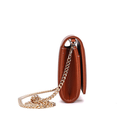 Bolsa Santa Lolla Marrom Alça Corrente Transversal 