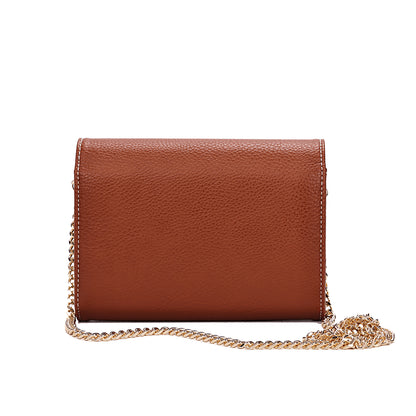 Bolsa Santa Lolla Marrom Alça Corrente Transversal 