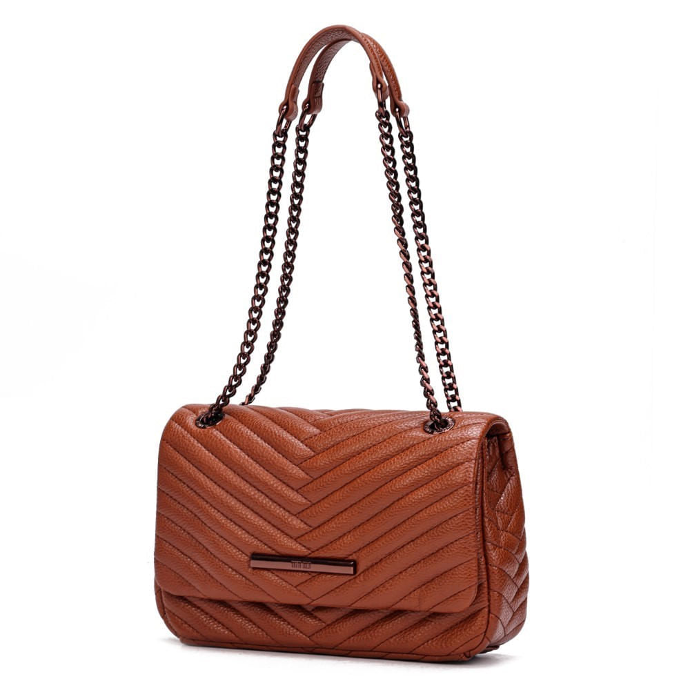 Bolsa Santa Lolla Marrom Alça De Ombro Corrente