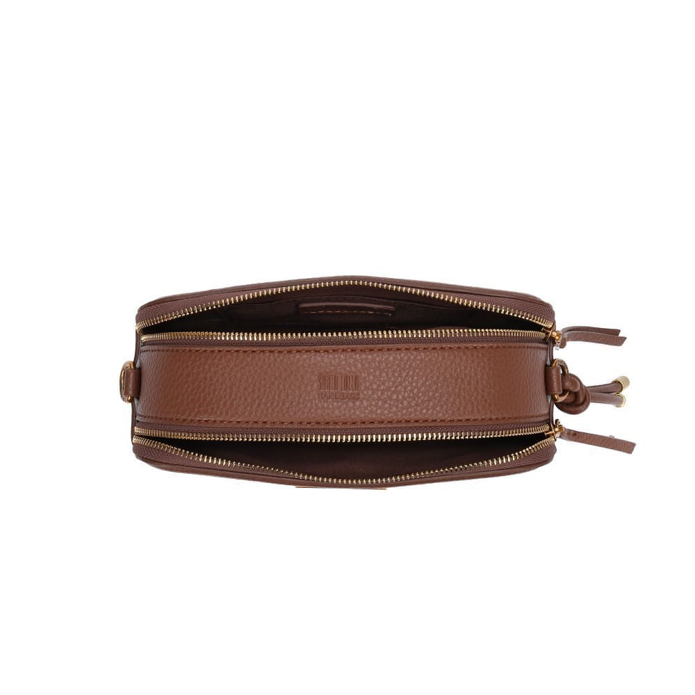 Bolsa Santa Lolla Marrom Alça Gorgurão Transversal
