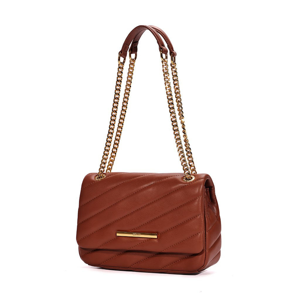 Bolsa Santa Lolla Marrom Matelassê Alça De Ombro