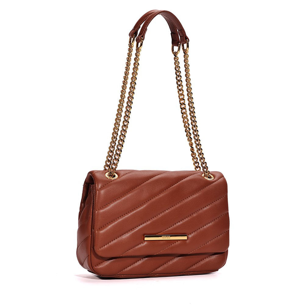 Bolsa Santa Lolla Marrom Matelassê Alça De Ombro