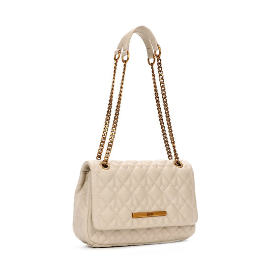 Bolsa Santa Lolla Off White Matelassê Alça De Ombro Corrente 