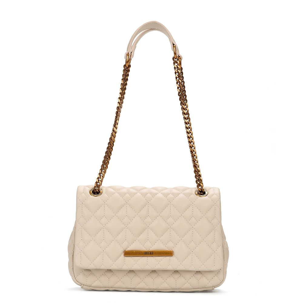 Bolsa Santa Lolla Off White Matelassê Alça De Ombro Corrente 