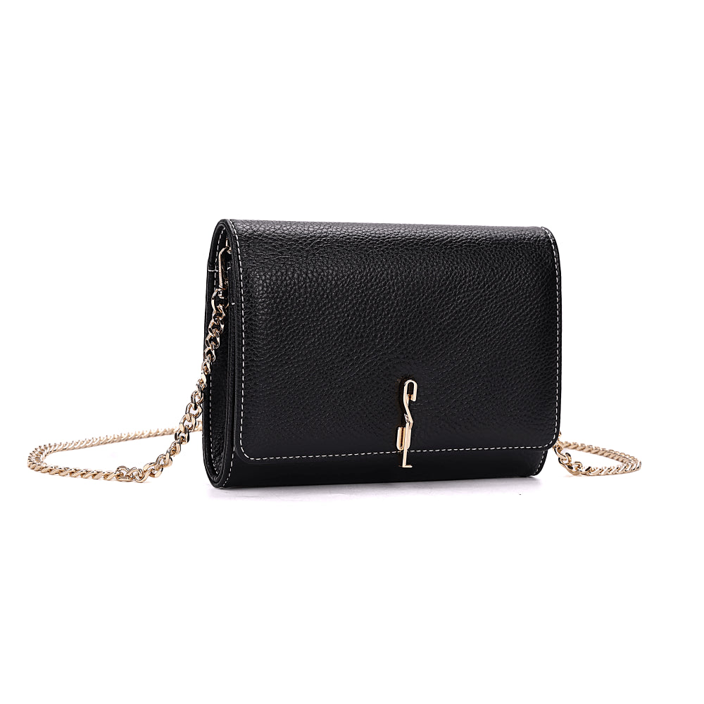 Bolsa Santa Lolla Preta Alça Corrente Transversal 