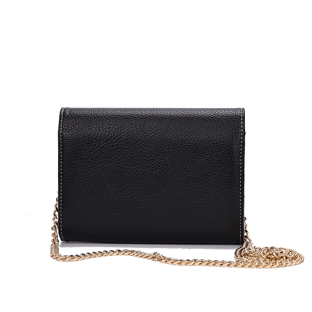 Bolsa Santa Lolla Preta Alça Corrente Transversal 