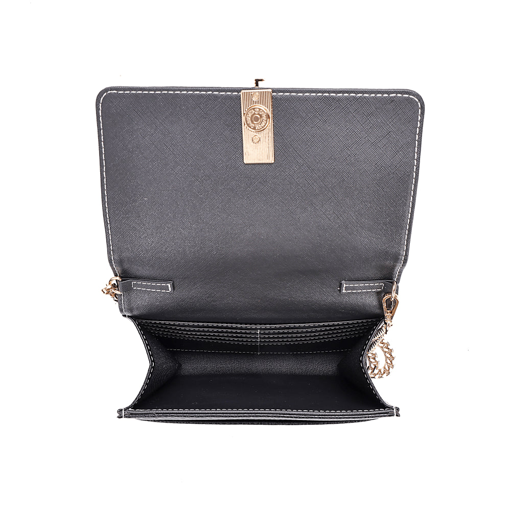 Bolsa Santa Lolla Preta Alça Corrente Transversal 