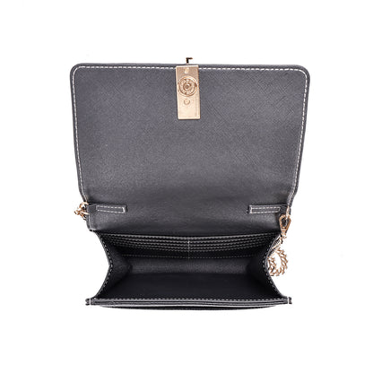 Bolsa Santa Lolla Preta Alça Corrente Transversal 