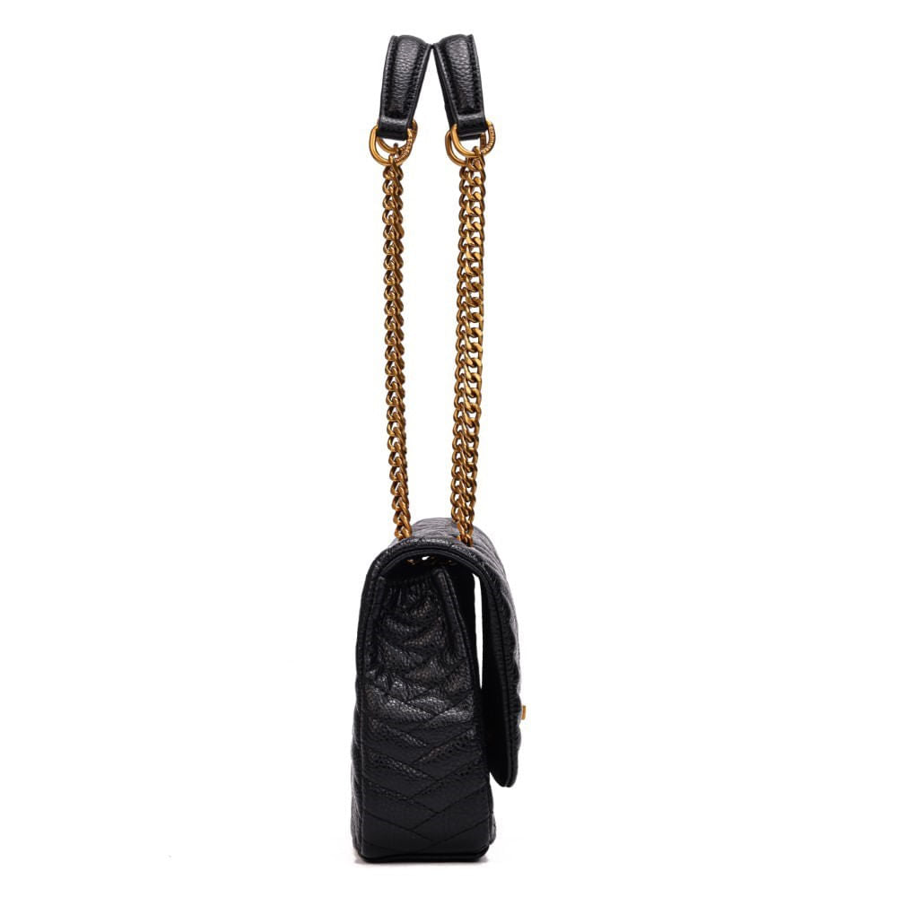 Bolsa Santa Lolla Preta Alça De Ombro Corrente