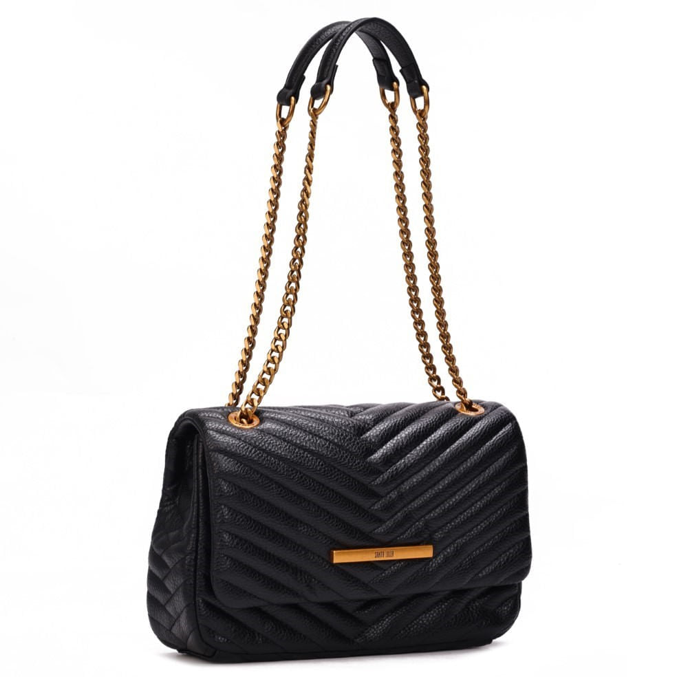 Bolsa Santa Lolla Preta Alça De Ombro Corrente