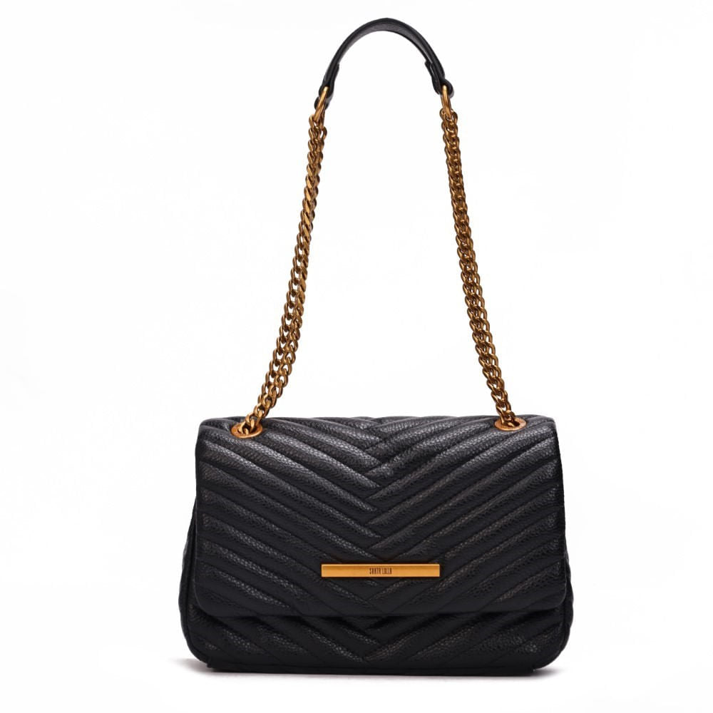 Bolsa Santa Lolla Preta Alça De Ombro Corrente