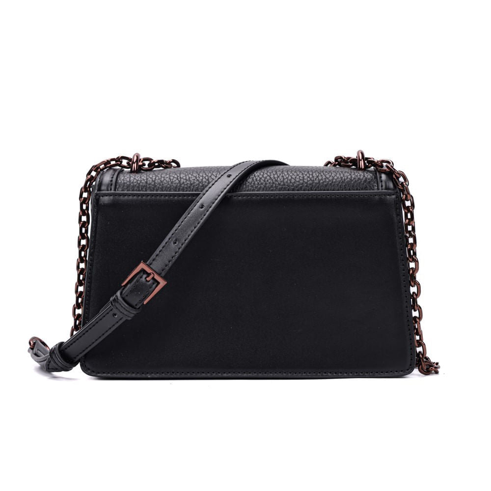 Bolsa Santa Lolla Preta Alça Transversal Correntes