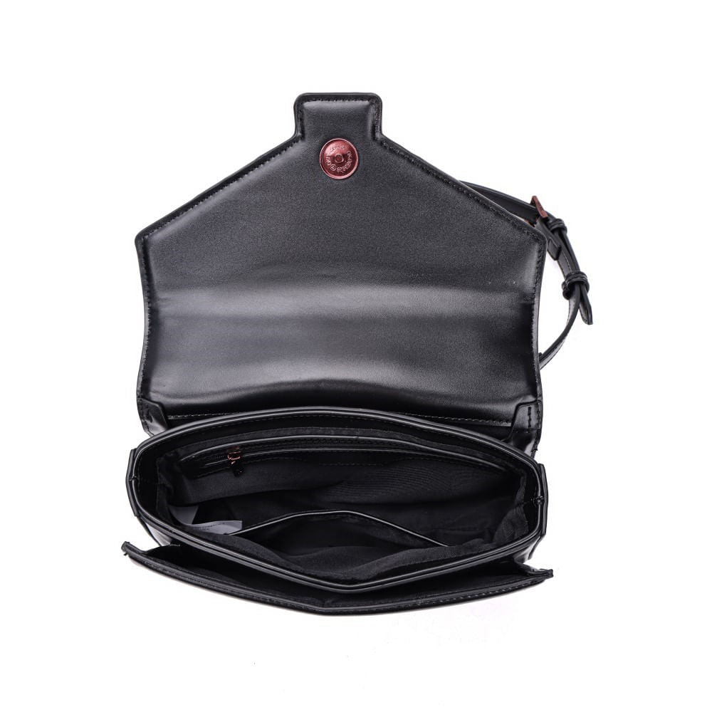 Bolsa Santa Lolla Preta Alça Transversal Correntes