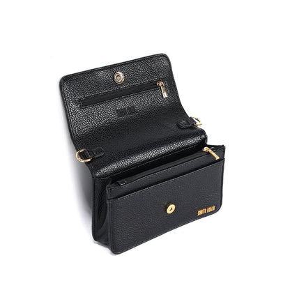 Bolsa Santa Lolla Preta Flap Bag Alça Corrente
