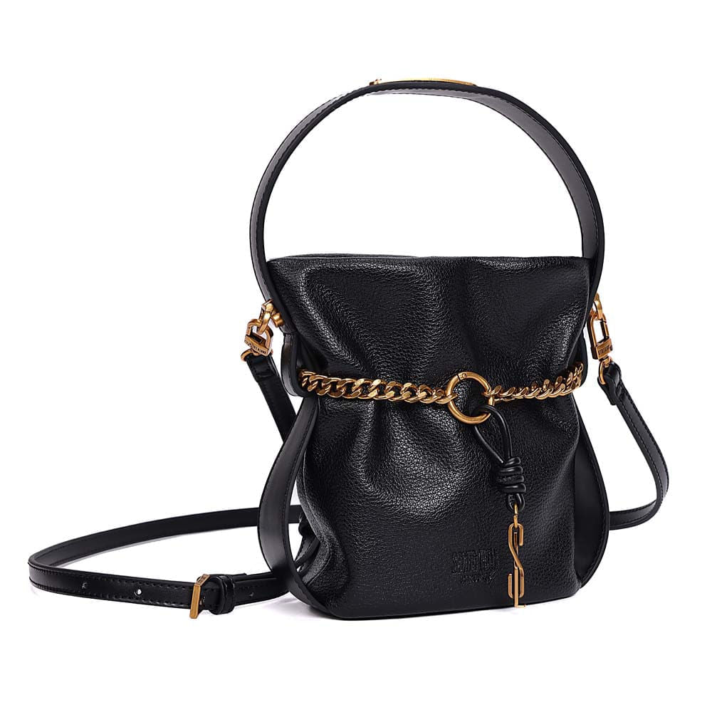Bolsa Santa Lolla Preta Floater Corrente Dourada