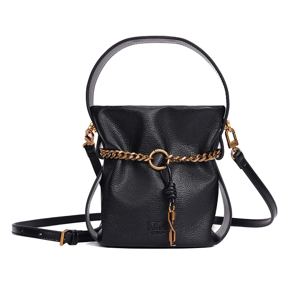 Bolsa Santa Lolla Preta Floater Corrente Dourada