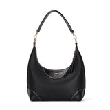 Bolsa Santa Lolla Preta Hobo Zíper Metal Dourado