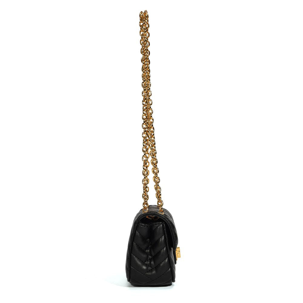 Bolsa Santa Lolla Preta Matelassê Alça Corrente