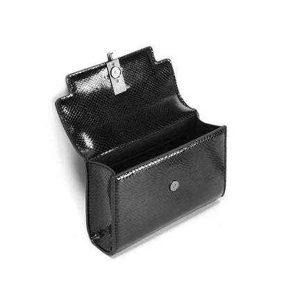 Bolsa Santa Lolla Preta Metalizada Alça Transversal