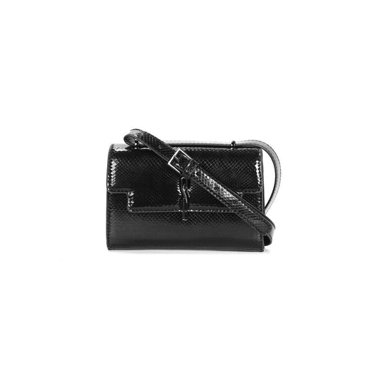 Bolsa Santa Lolla Preta Metalizada Alça Transversal