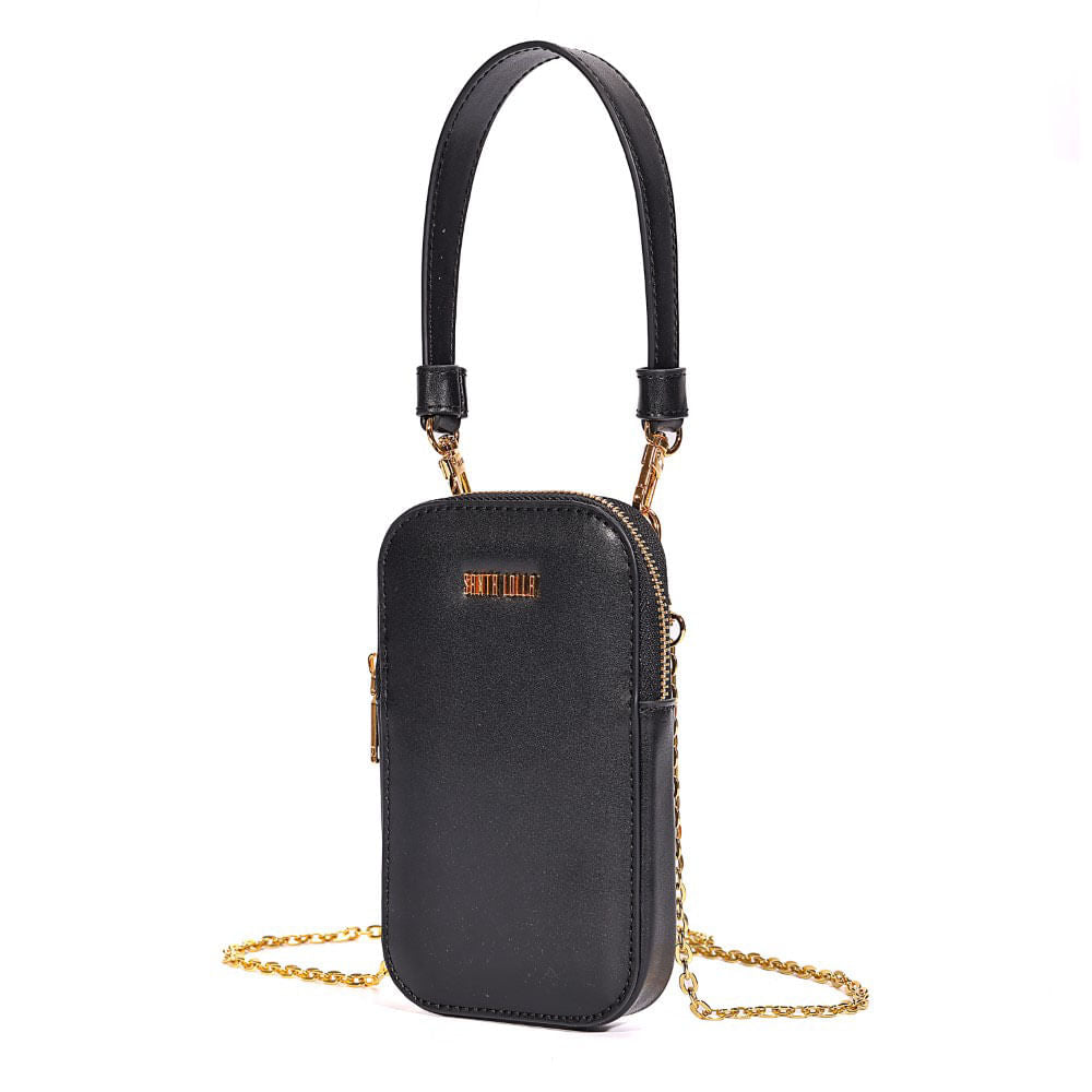 Bolsa Santa Lolla Preta Porta Celular Transversal