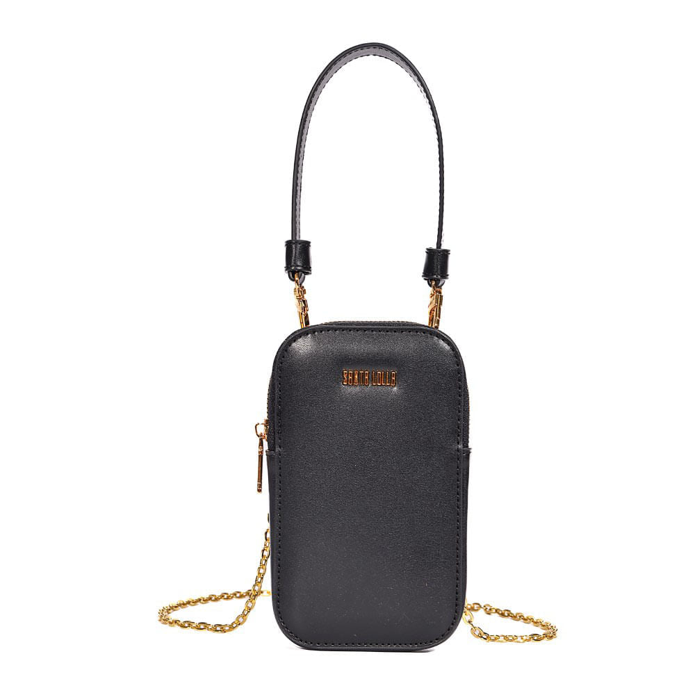 Bolsa Santa Lolla Preta Porta Celular Transversal