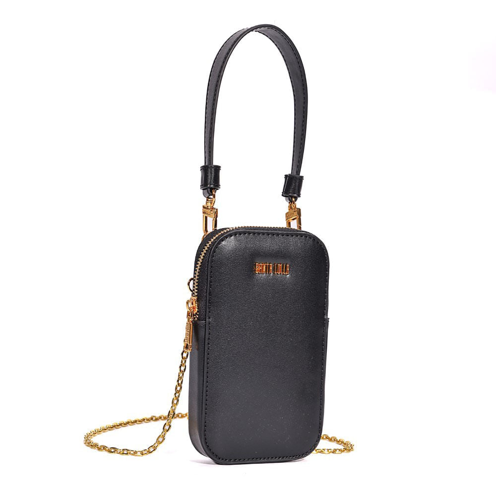 Bolsa Santa Lolla Preta Porta Celular Transversal