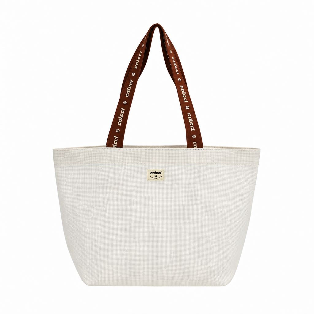 Bolsa Shopper Colcci Off White Mesh Alça Logo