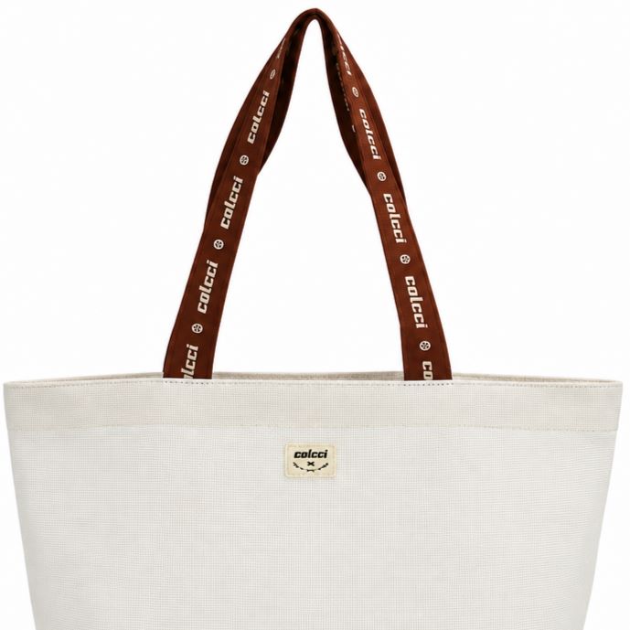 Bolsa Shopper Colcci Off White Mesh Alça Logo