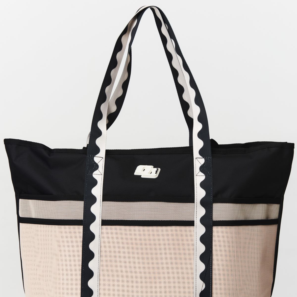 Bolsa Shopper Colcci Preta Tecido Trama Alça Ombro