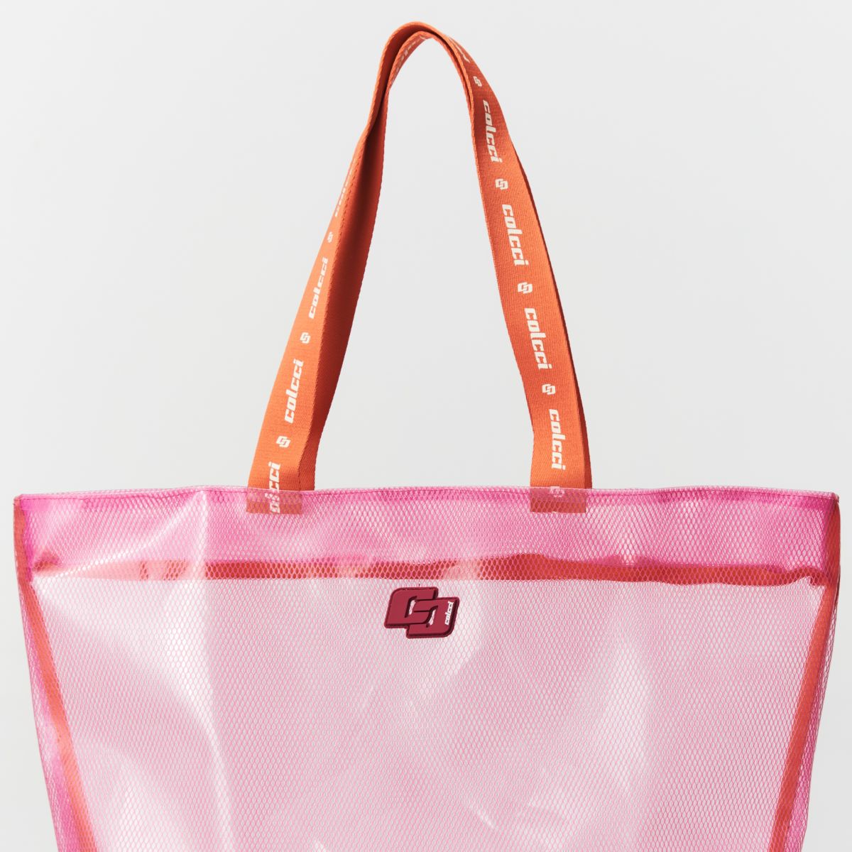 Bolsa Shopper Colcci Rosa Mesh Alça Laranja