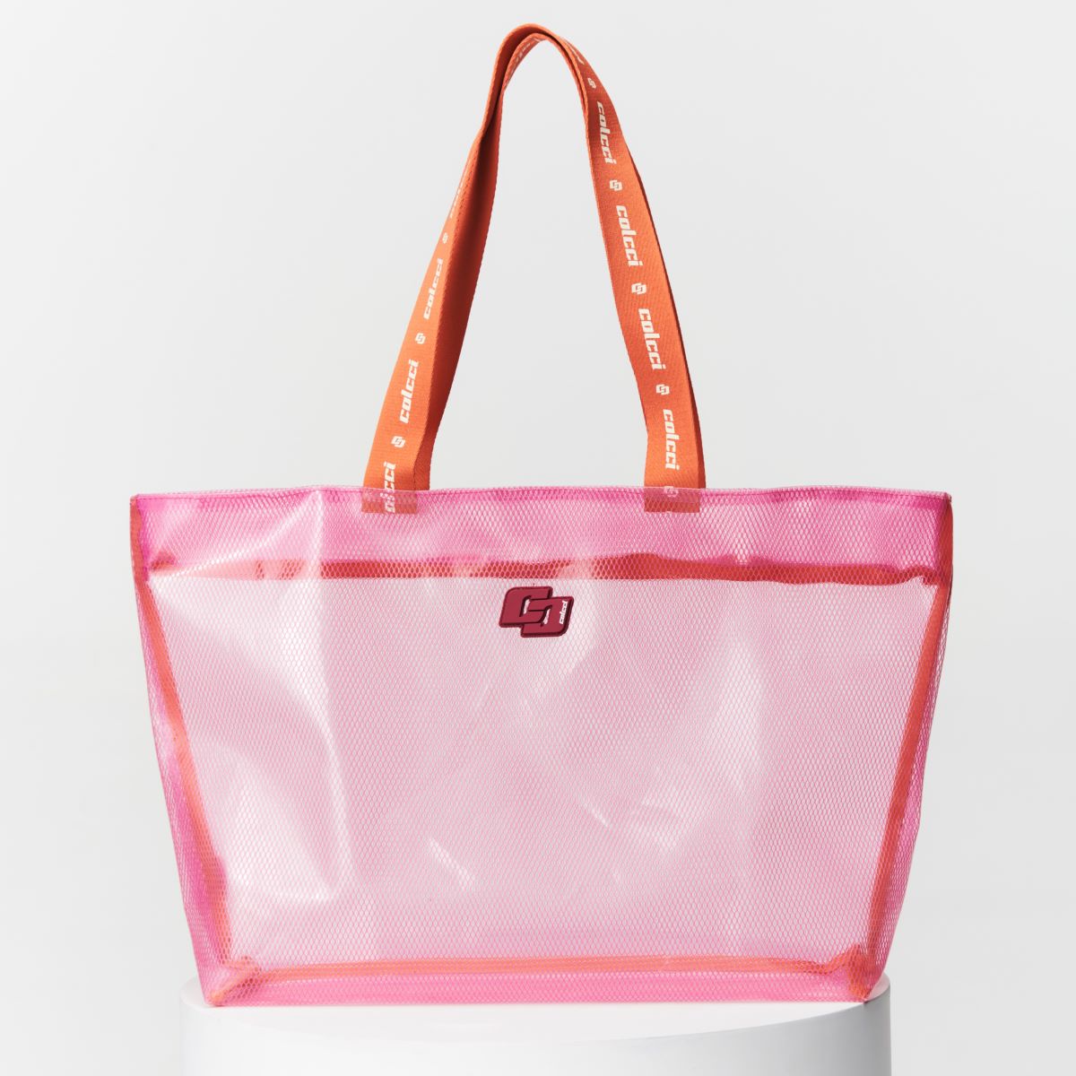 Bolsa Shopper Colcci Rosa Mesh Alça Laranja
