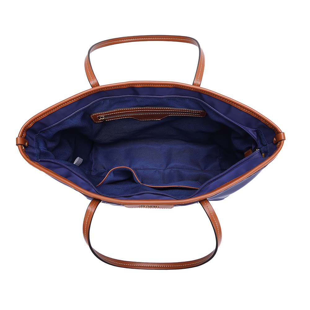 Bolsa Shopper Santa Lolla Azul Alça Caramelo