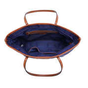 Bolsa Shopper Santa Lolla Azul Alça Caramelo