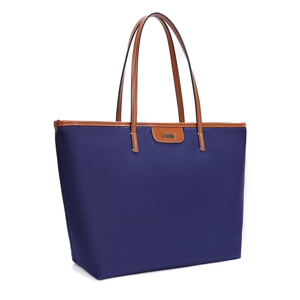 Bolsa Shopper Santa Lolla Azul Alça Caramelo