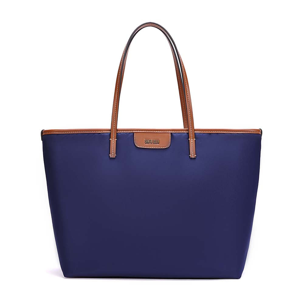 Bolsa Shopper Santa Lolla Azul Alça Caramelo