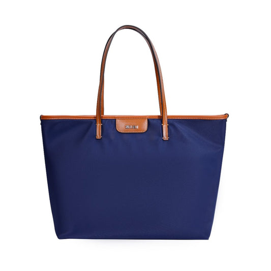 Bolsa Shopper Santa Lolla Azul Nylon Viés Nude